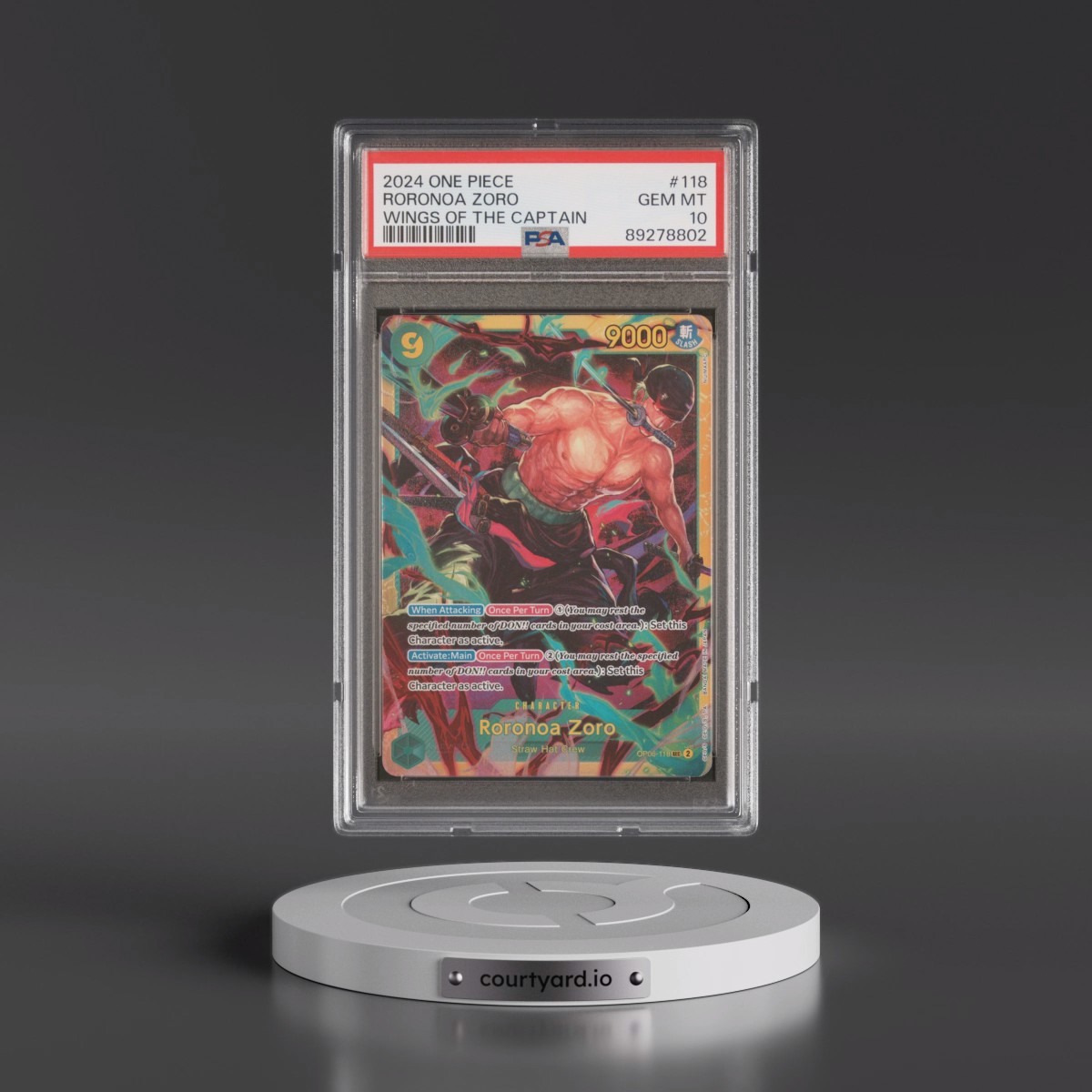 2024 One Piece Wings of the Captain #118 Roronoa Zoro (PSA 10 GEM MINT)