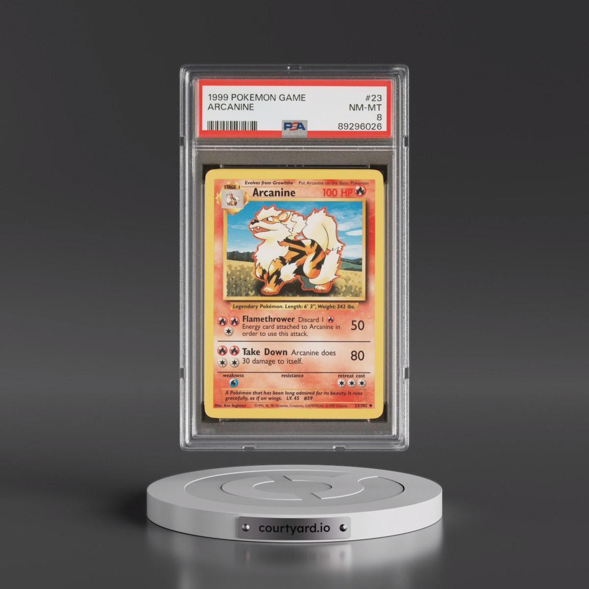 1999 Pokémon Game #23 Arcanine (PSA 8 NM-MT)