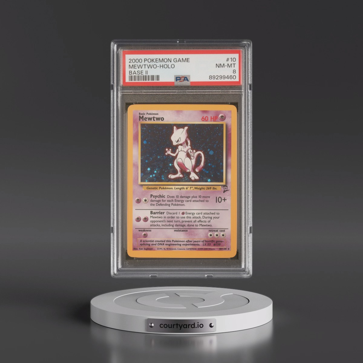 2000 Pokémon Game Base II #10 Mewtwo - Holo (PSA 8 NM-MT)