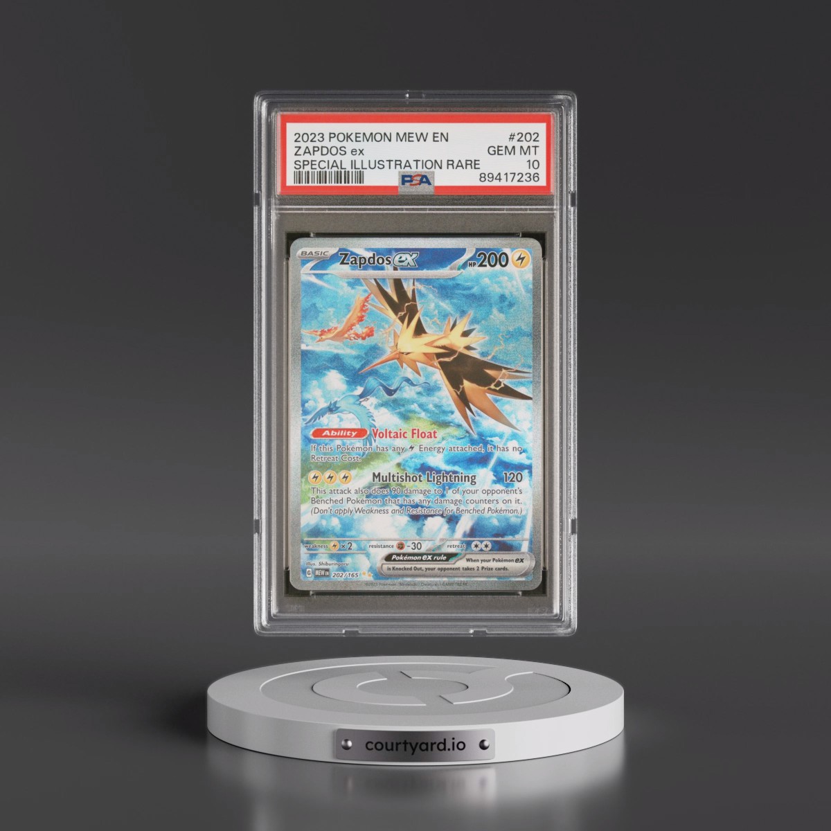 2023 Pokémon Mew EN-151 #202 Zapdos EX - Holo Special Illustration Rare (PSA 10 GEM MINT)
