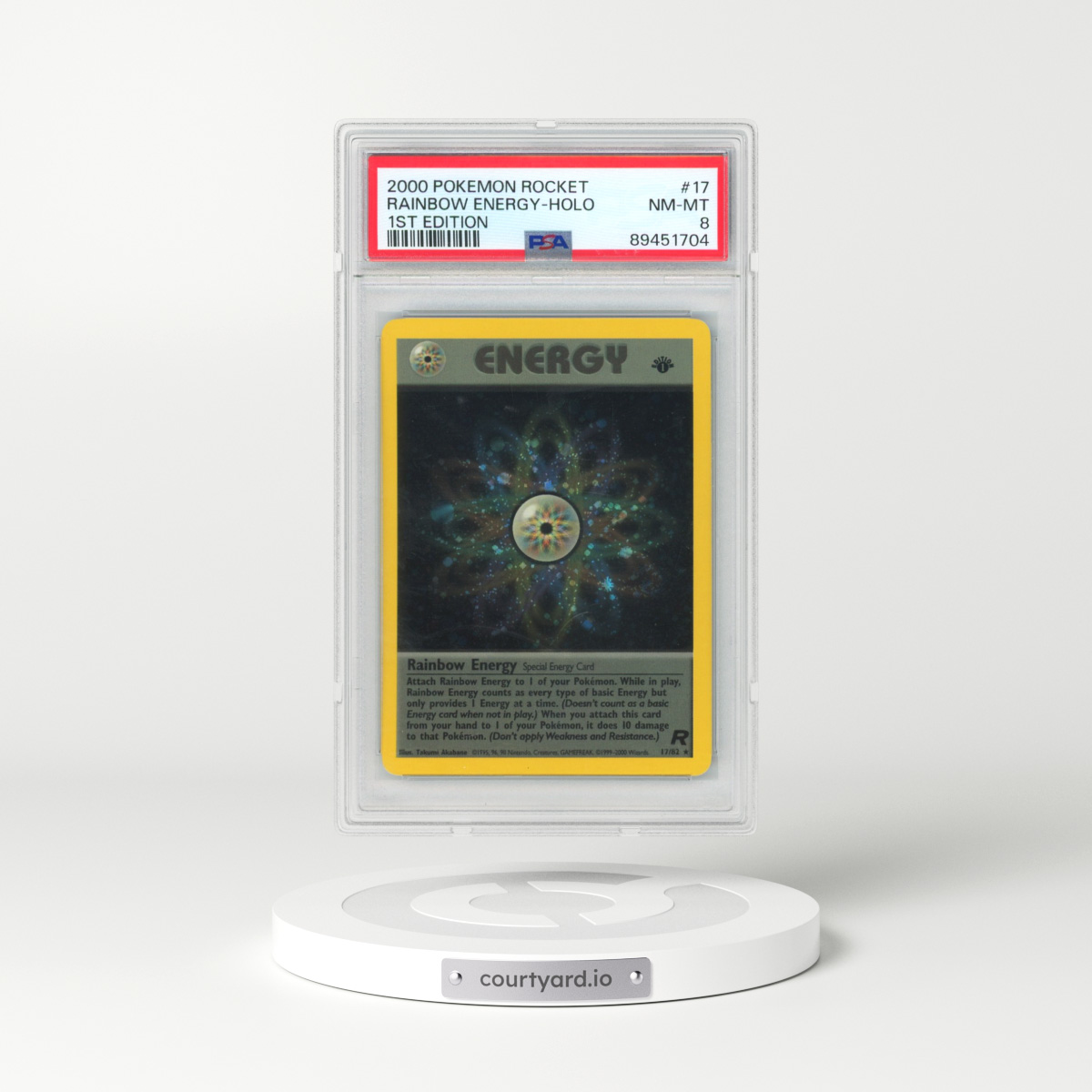 2000 Pokémon Rocket #17 Rainbow Energy - 1st Edition Holo (PSA 8 NM-MT)