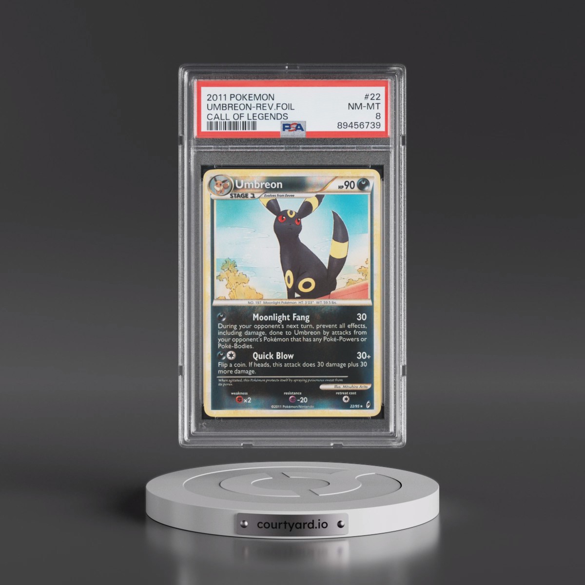 2011 Pokémon Call of Legends #22 Umbreon - Reverse Foil (PSA 8 NM-MT)