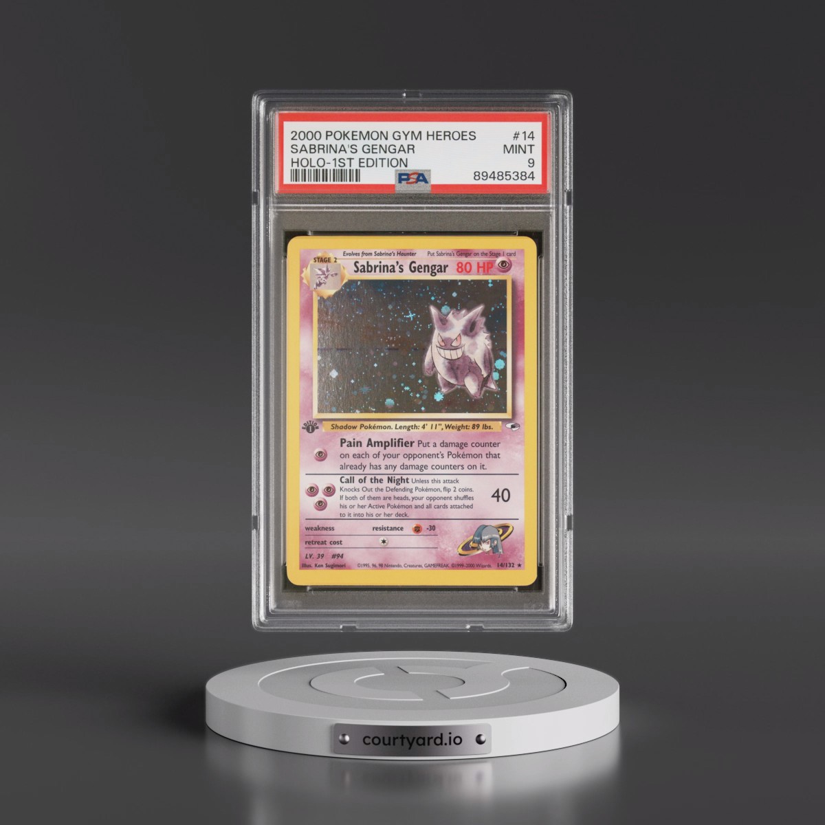 2000 Pokémon Gym Heroes #14 Sabrina's Gengar - 1st Edition Holo (PSA 9 MINT)