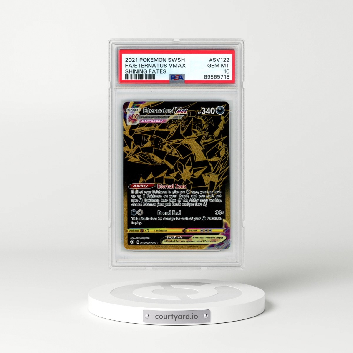 2021 Pokémon Sword & Shield Shining Fates #SV122 Eternatus Vmax - Full Art (PSA 10 GEM MINT)