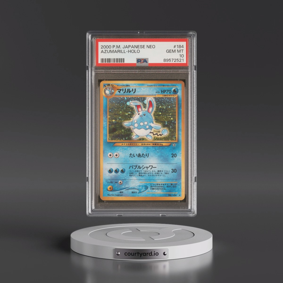 2000 Pokémon Neo Azumarill - Holo #184 PSA 10