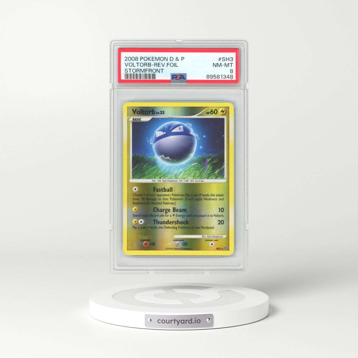 2008 Pokémon Diamond & Pearl Stormfront #SH3 Voltorb - Reverse Foil (PSA 8 NM-MT)