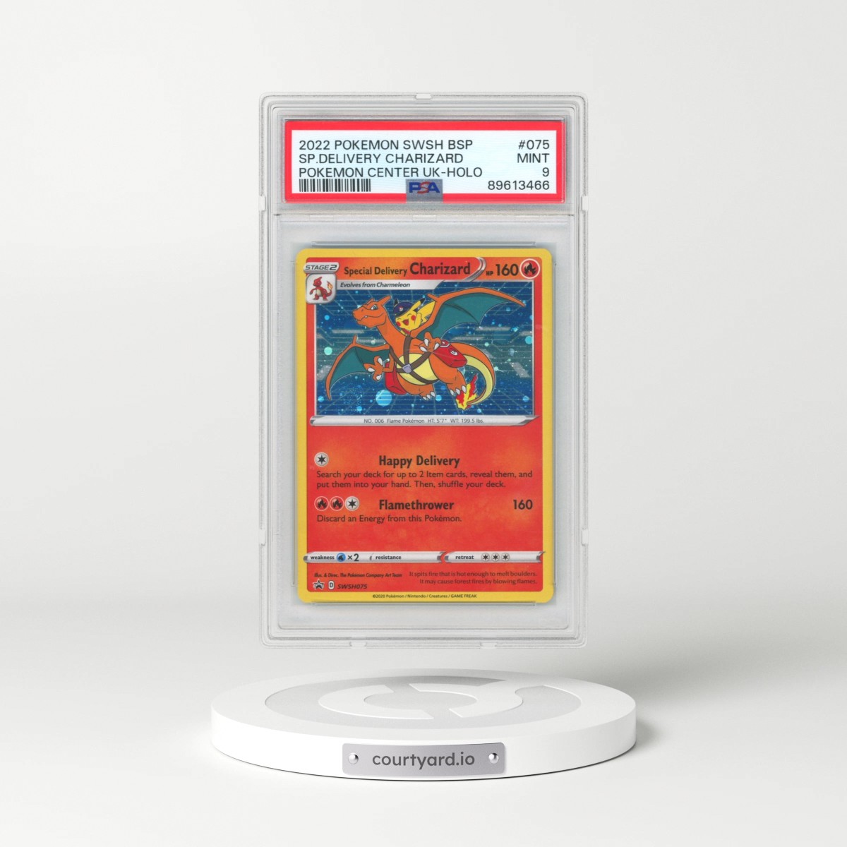 2022 Pokémon Swsh Black Star Promo #075 Special Delivery Charizard - Holo Pokemon Center United Kingdom (PSA 9 MINT)