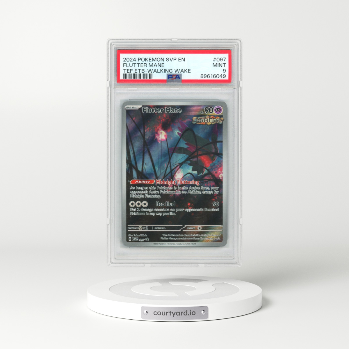 2024 Pokémon Svp EN-SV Black Star Promo #097 Flutter Mane - Temporal Forces Elite Trainer Box-Walking Wake (PSA 9 MINT)