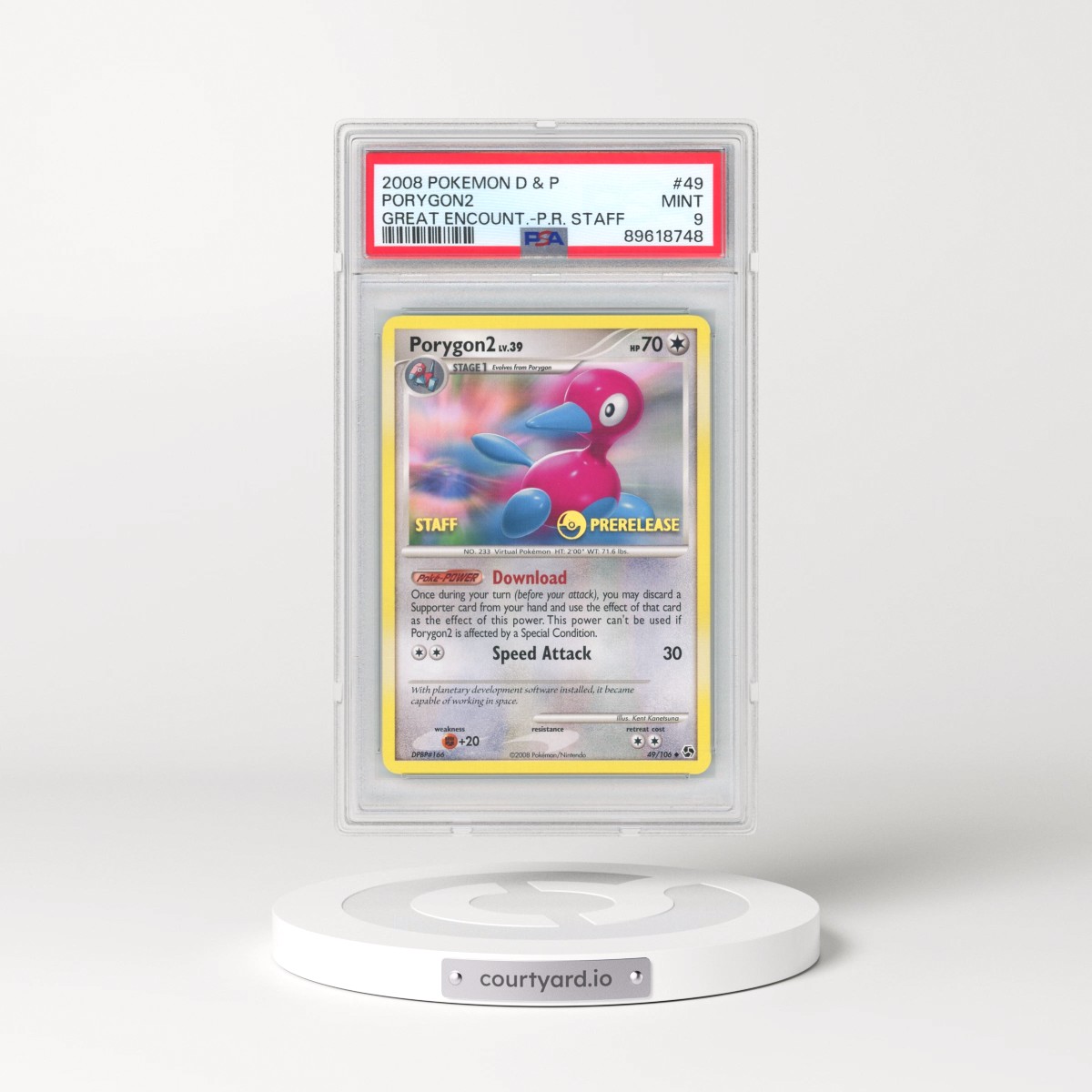 2008 Pokémon Diamond & Pearl Great Encounters #49 PORYGON2 - Prerelease-Staff (PSA 9 MINT)