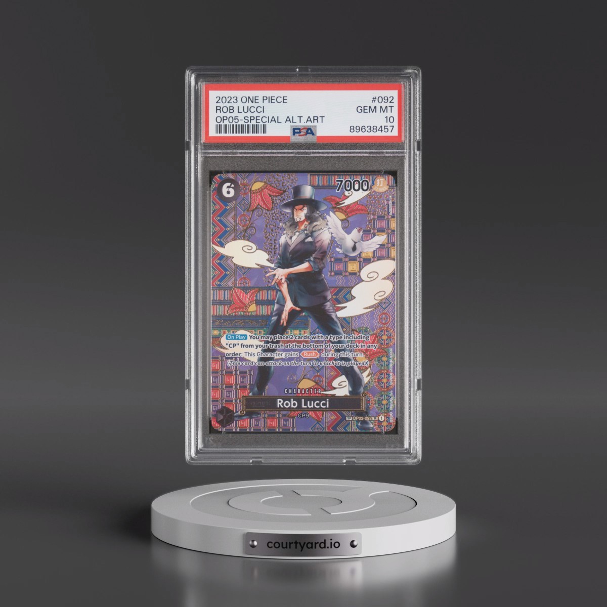 2023 One Piece OP05-Awakening of the New Era #092 Rob Lucci - Special Alternate Art (PSA 10 GEM MINT)