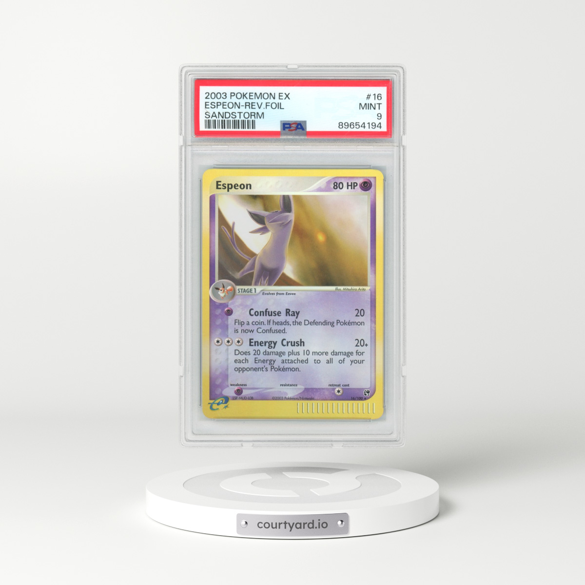 2003 Pokémon EX Sandstorm #16 Espeon - Reverse Foil (PSA 9 MINT)
