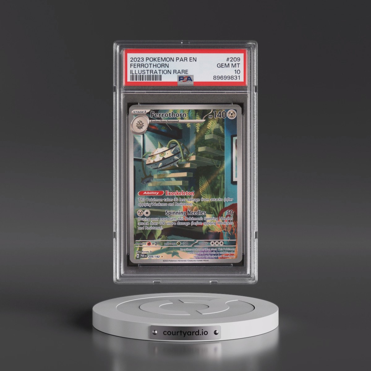 2023 Pokémon Par EN-Paradox Rift #209 Ferrothorn - Illustration Rare (PSA 10 GEM MINT)