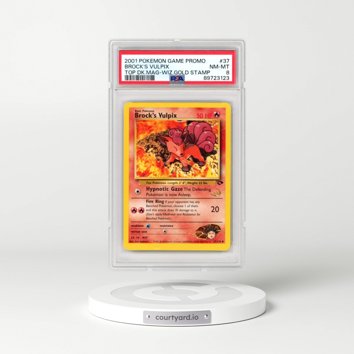 2001 Pokémon Game Promo #37 Brock's Vulpix - Top Deck Magazine w/Wizards Gold Stamp (PSA 8 NM-MT)