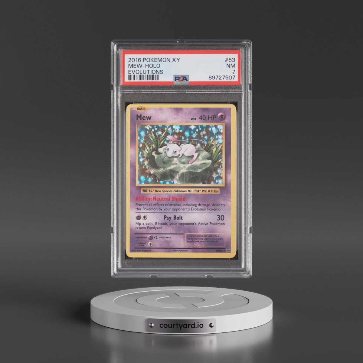 2016 Pokémon XY Evolutions #53 Mew - Holo (PSA 7 NM)