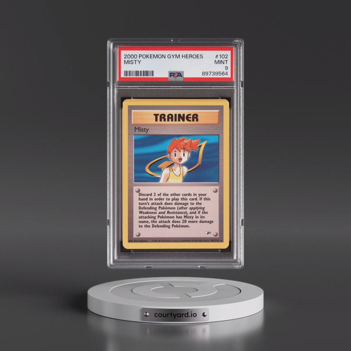 2000 Pokémon Gym Heroes #102 Misty (PSA 9 MINT)
