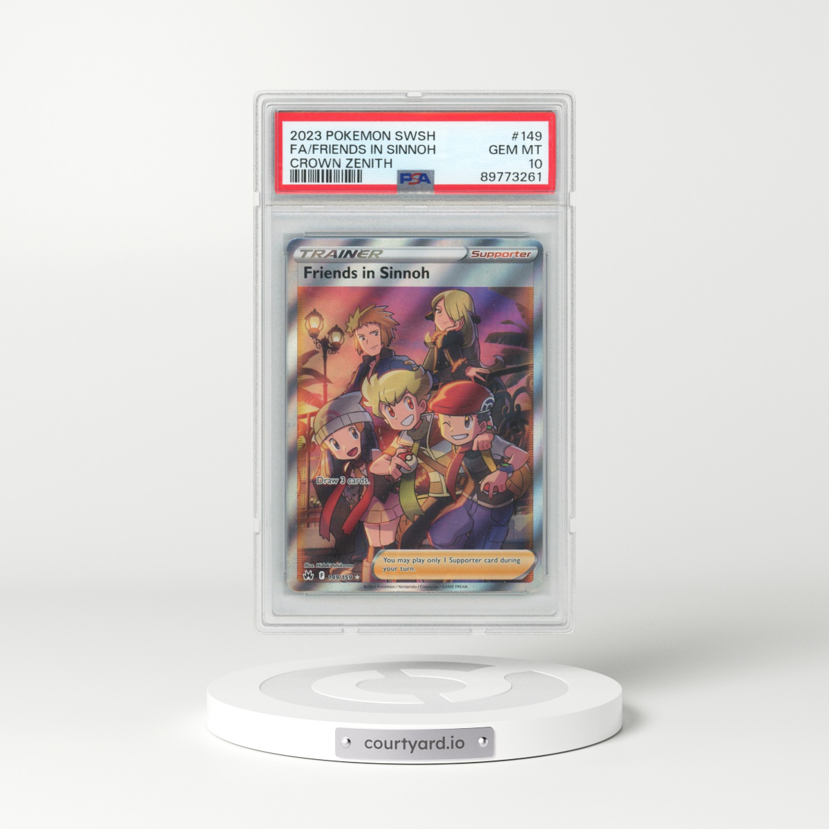 2023 Pokémon Sword and Shield Crown Zenith #149 Friends in Sinnoh - Full Art (PSA 10 GEM MINT)