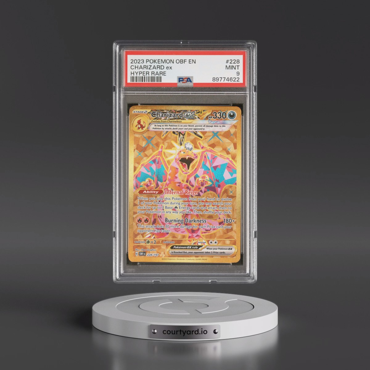 2023 Pokémon Obf EN-Obsidian Flames #228 Charizard EX - Holo Hyper Rare (PSA 9 MINT)