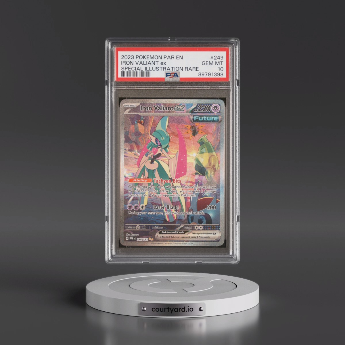 2023 Pokémon Par EN-Paradox Rift #249 Iron Valiant EX - Holo Special Illustration Rare (PSA 10 GEM MINT)