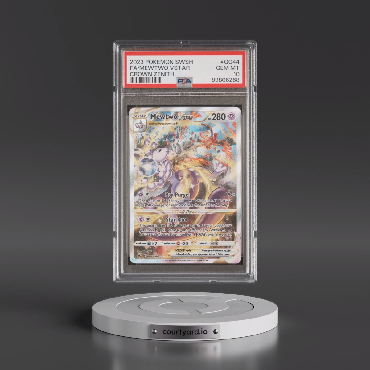 2023 Pokémon Sword and Shield Crown Zenith #GG44 Mewtwo Vstar - Full Art (PSA 10 GEM MINT)