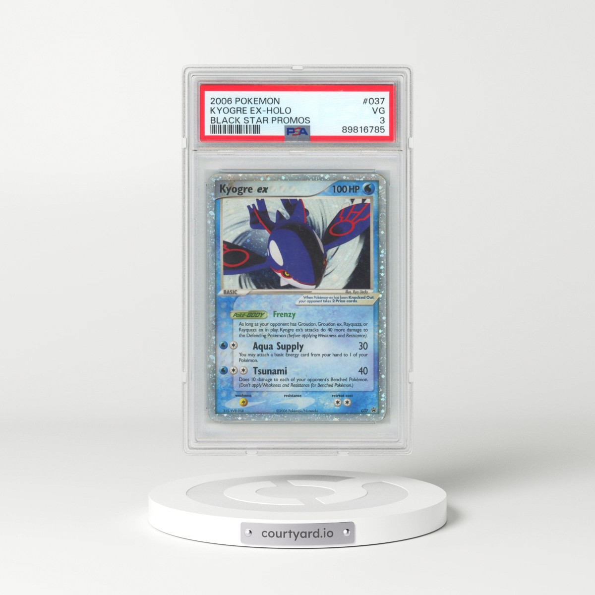 2006 Pokémon Black Star Promos #037 Kyogre EX - Holo Holo (PSA 3 VG)