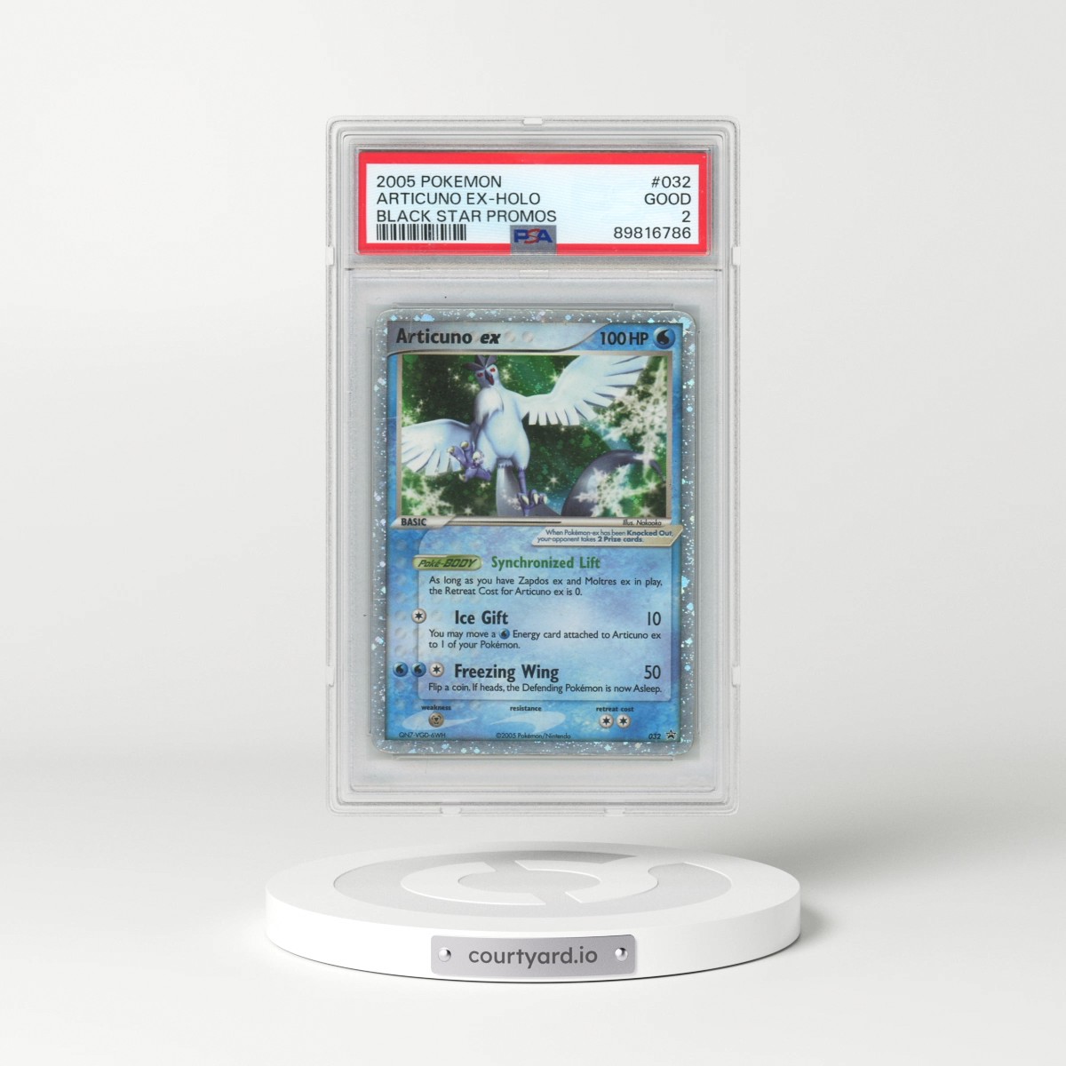 2005 Pokémon Black Star Promos #032 Articuno EX - Holo Holo (PSA 2 GOOD)