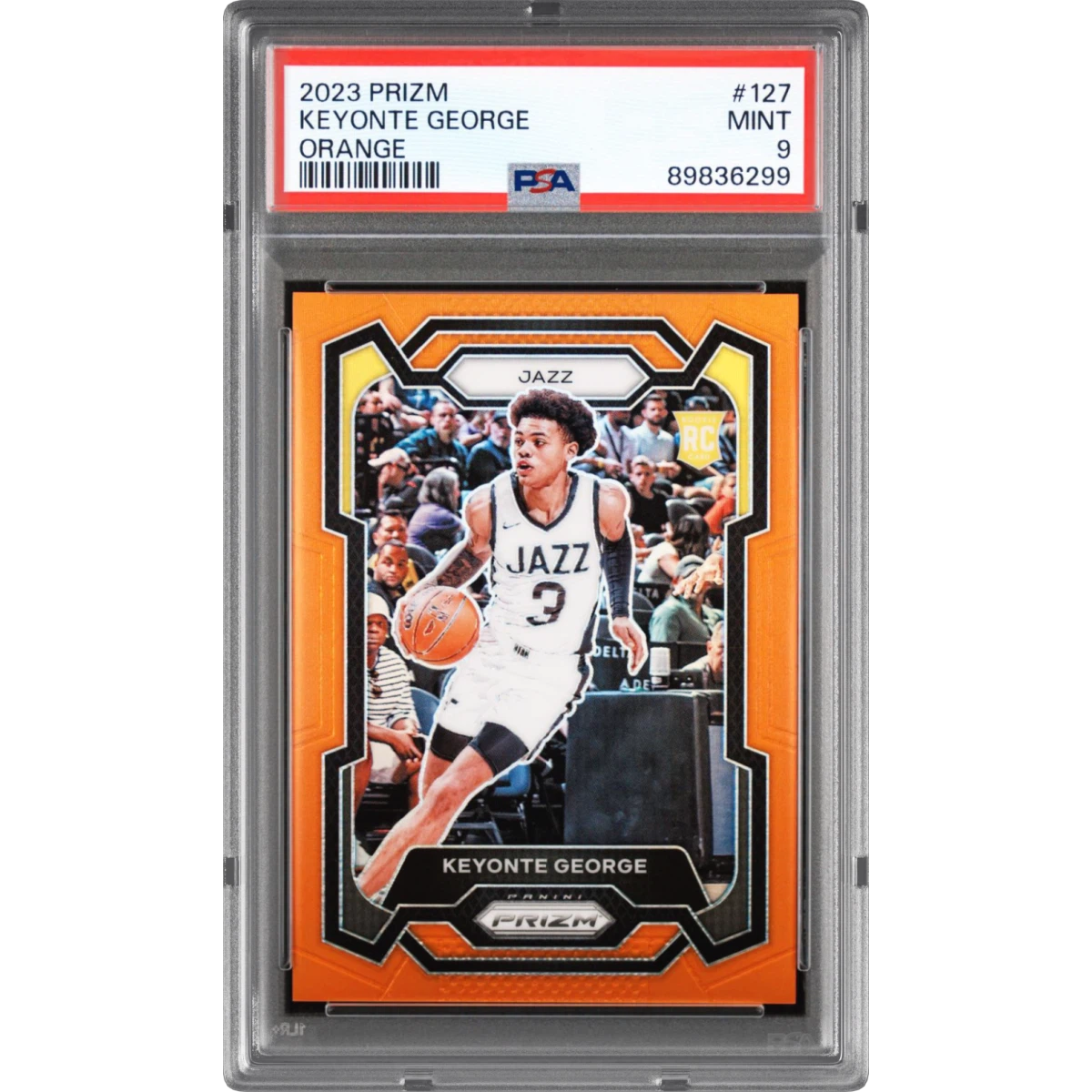 2023 Panini Prizm #127 Keyonte George - Orange Prizm (PSA 9 MINT)
