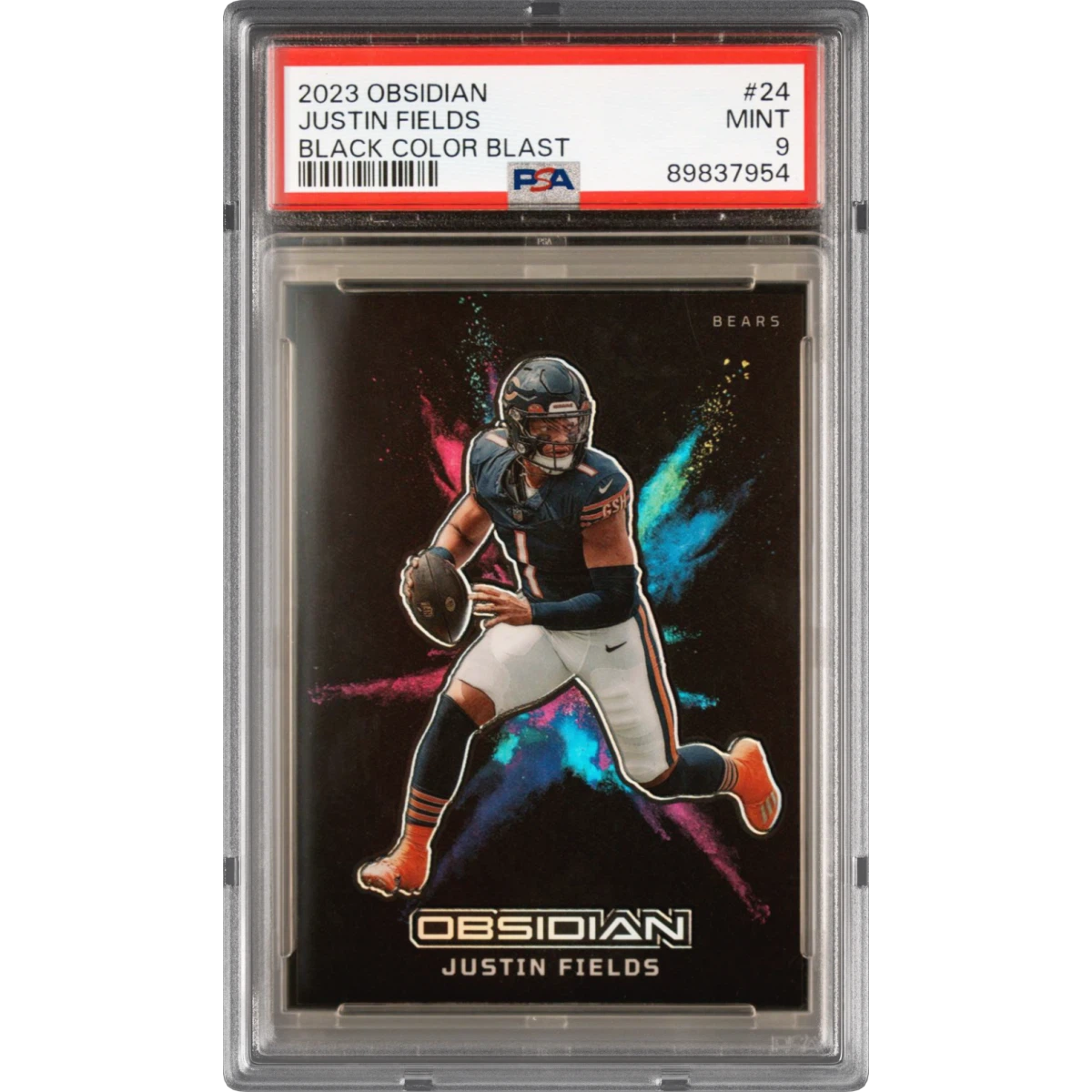 2023 Panini Obsidian Black Color Blast #24 Justin Fields (PSA 9 MINT)