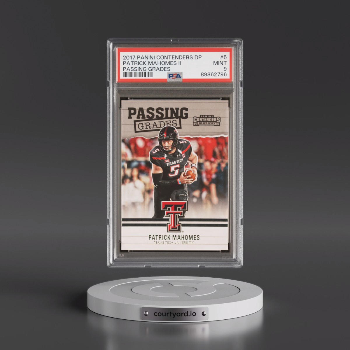 2017 Panini Contenders Draft Picks Passing Grades #5 Patrick Mahomes II (PSA 9 MINT)