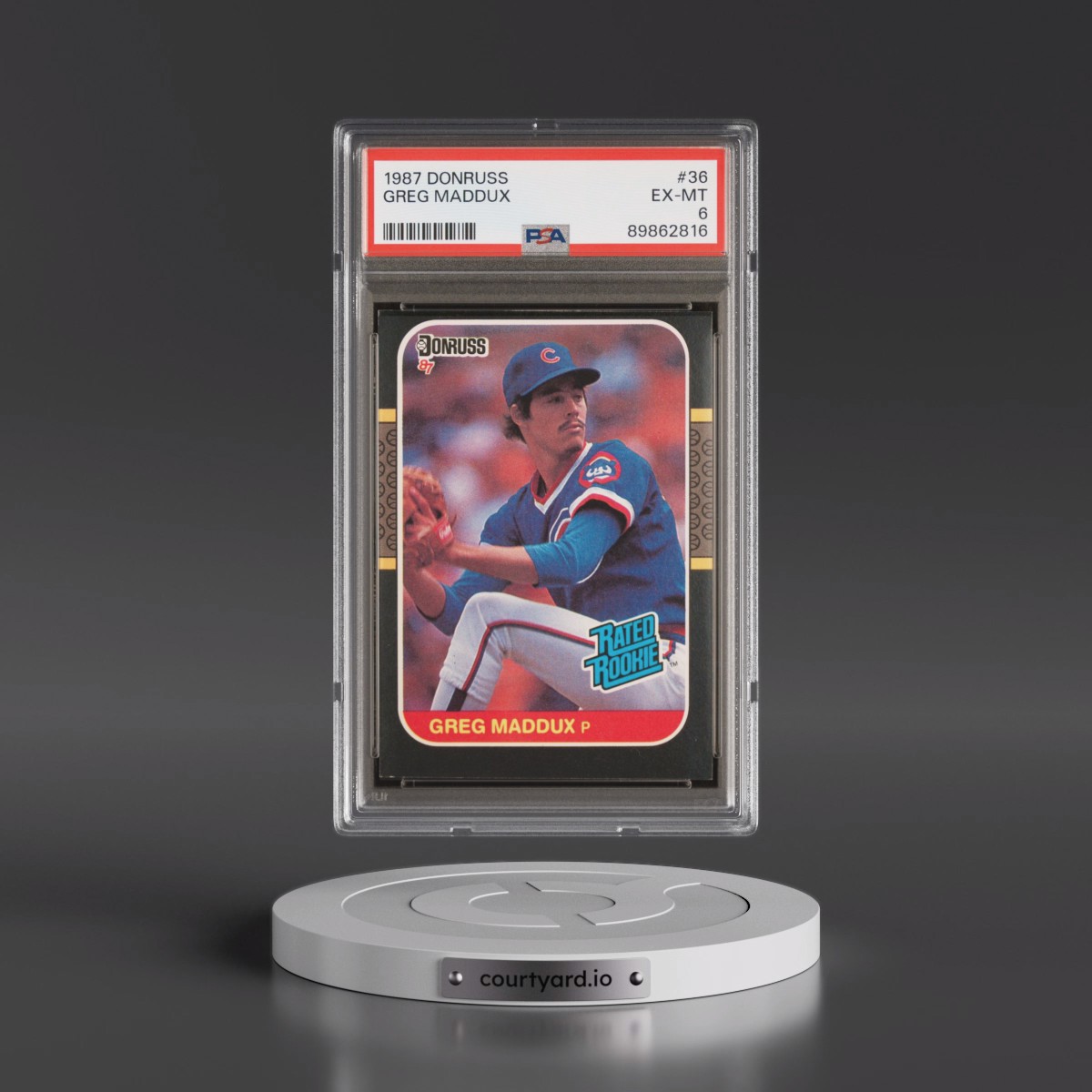 1987 Donruss #36 Greg Maddux (PSA 6 EX-MT)
