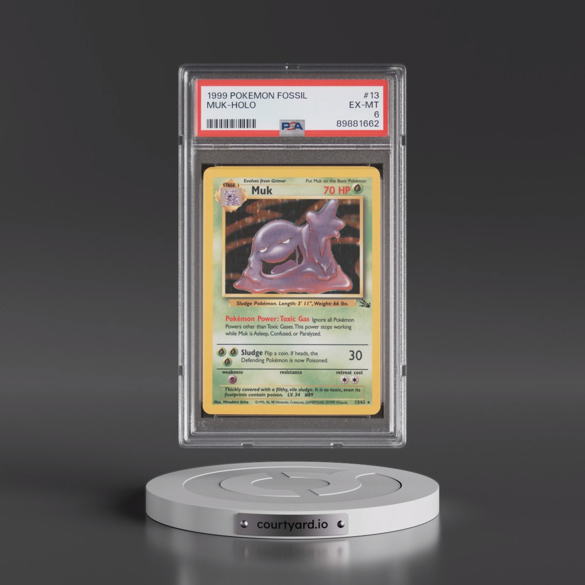 1999 Pokémon Fossil #13 Muk - Holo (PSA 6 EX-MT)