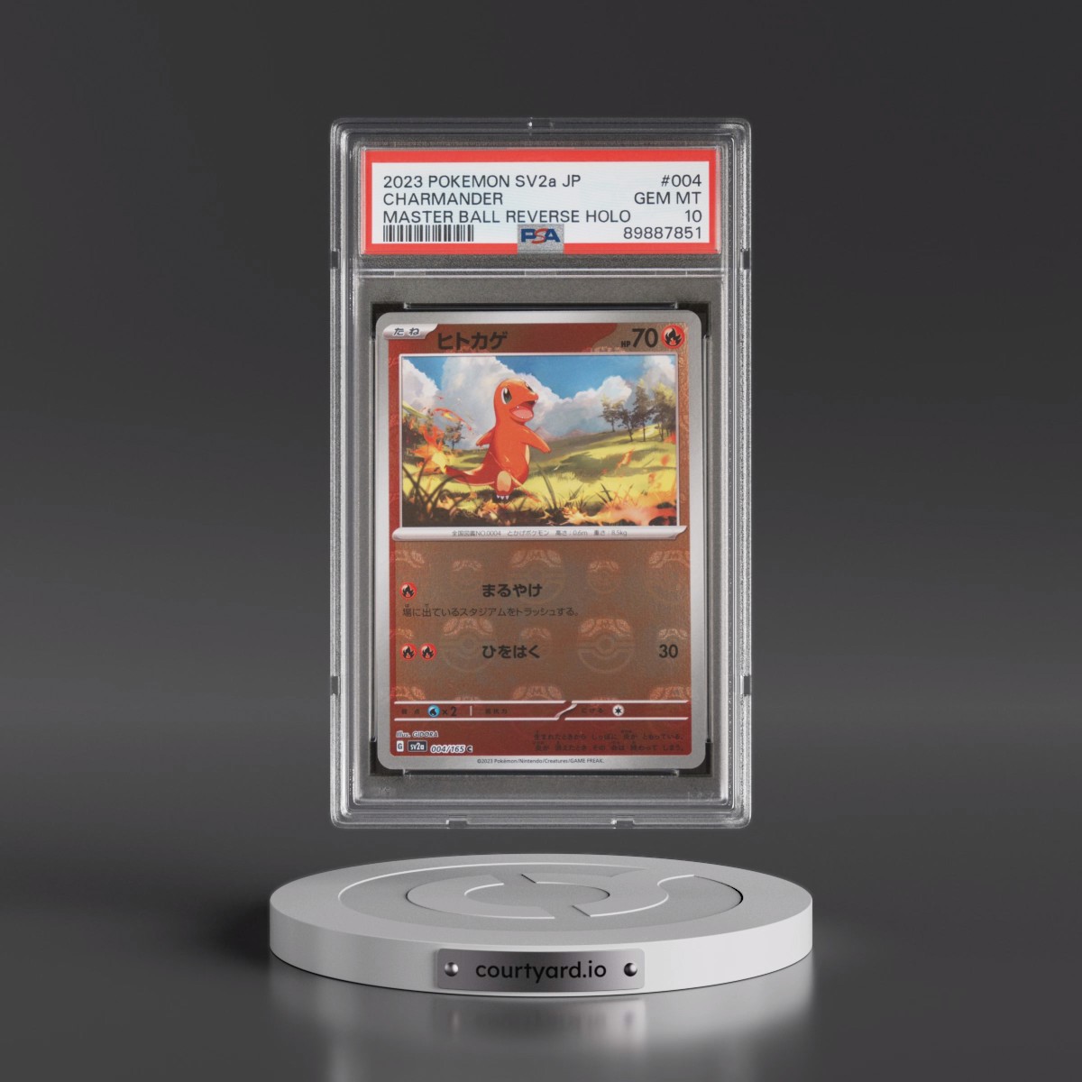 2023 Pokémon Sv2a-Pokémon 151 #004 Charmander - Reverse Holo Master Ball (PSA 10 GEM MINT)