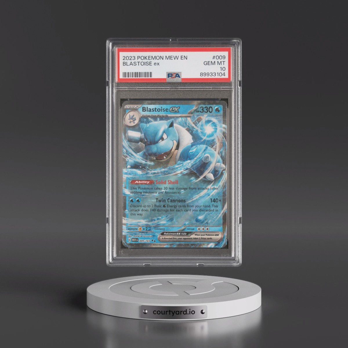 2023 Pokémon Mew EN-151 #009 Blastoise EX - Holo (PSA 10 GEM MINT)