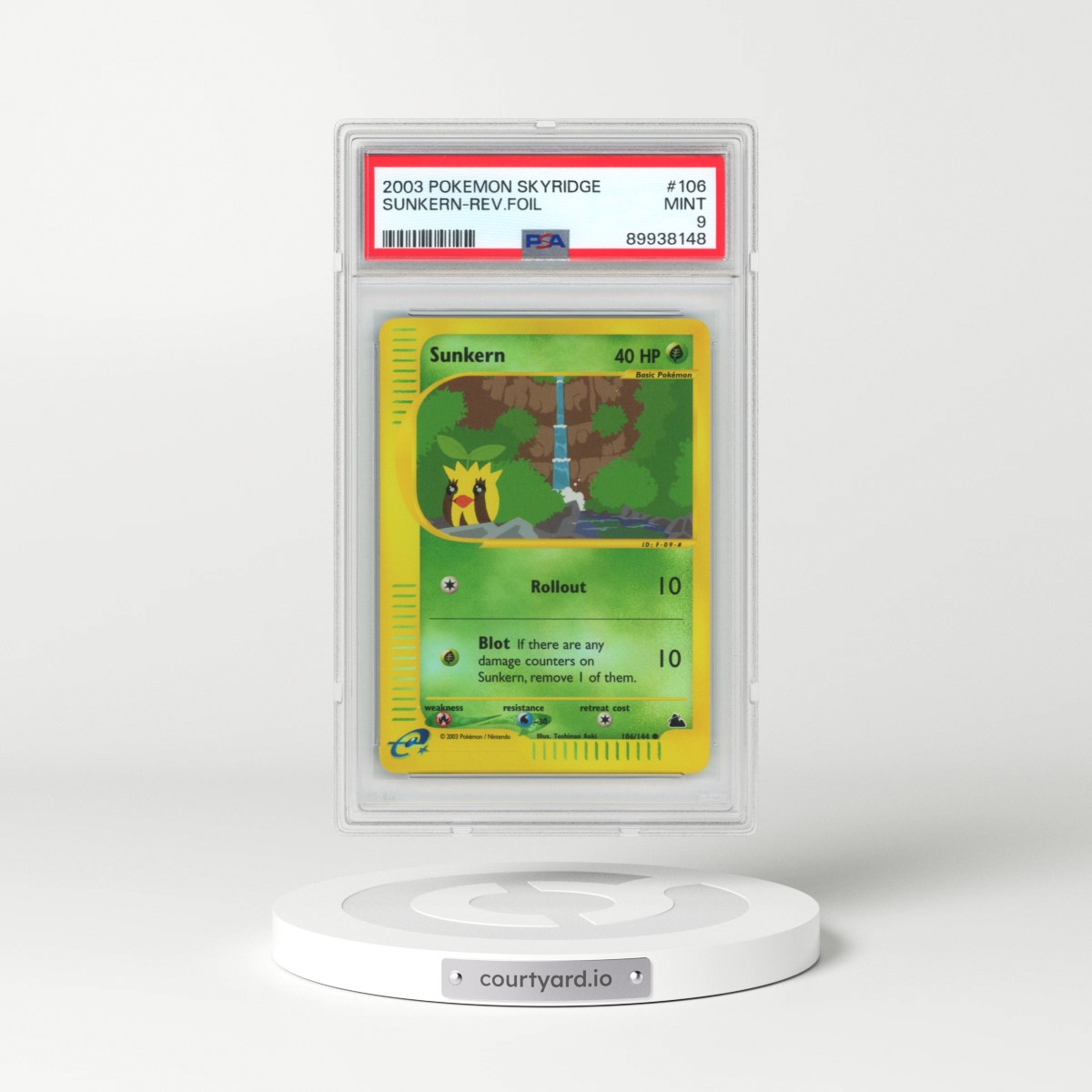 2003 Pokémon Skyridge #106 Sunkern - Reverse Foil (PSA 9 MINT)