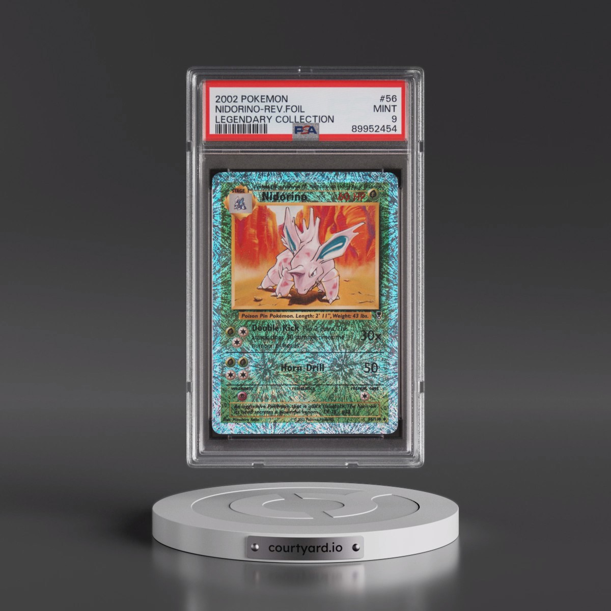 2002 Pokémon Legendary Collection #56 Nidorino - Reverse Foil (PSA 9 MINT)