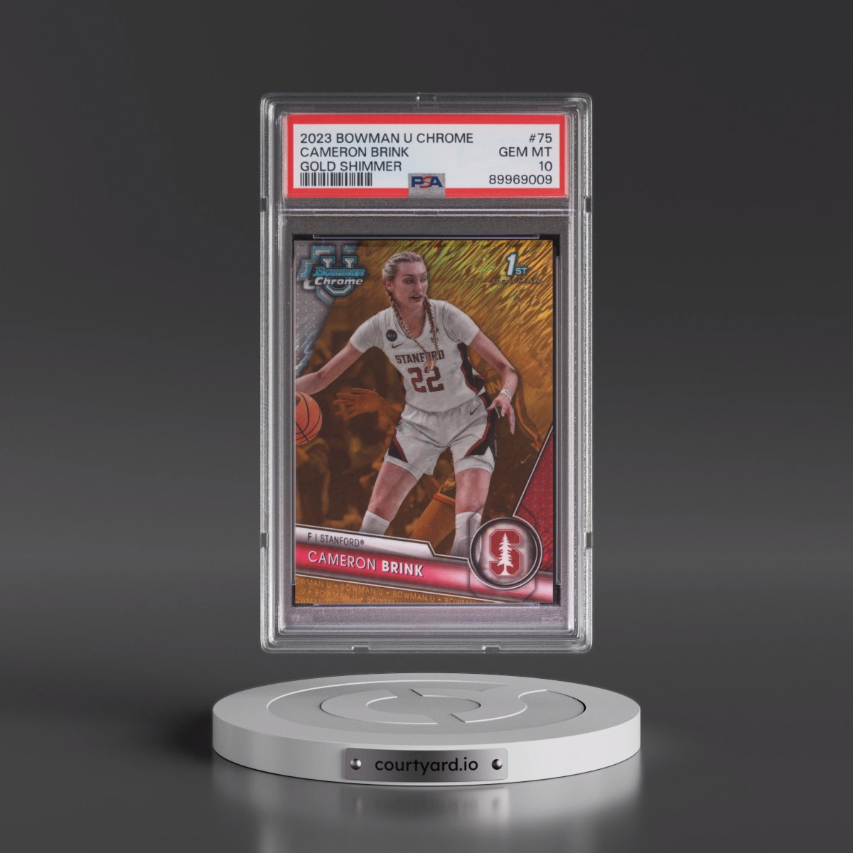 2023 Bowman University Chrome Cameron Brink - Gold Shimmer #75 PSA 10