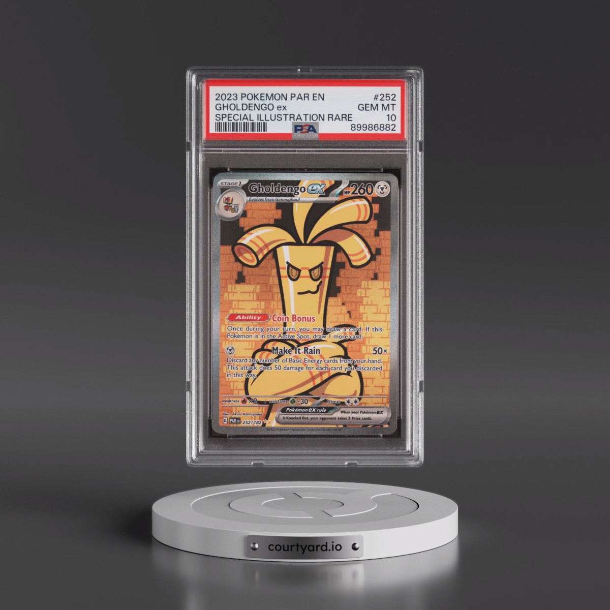 2023 Pokémon Par EN-Paradox Rift #252 Gholdengo EX - Holo Special Illustration Rare (PSA 10 GEM MINT)