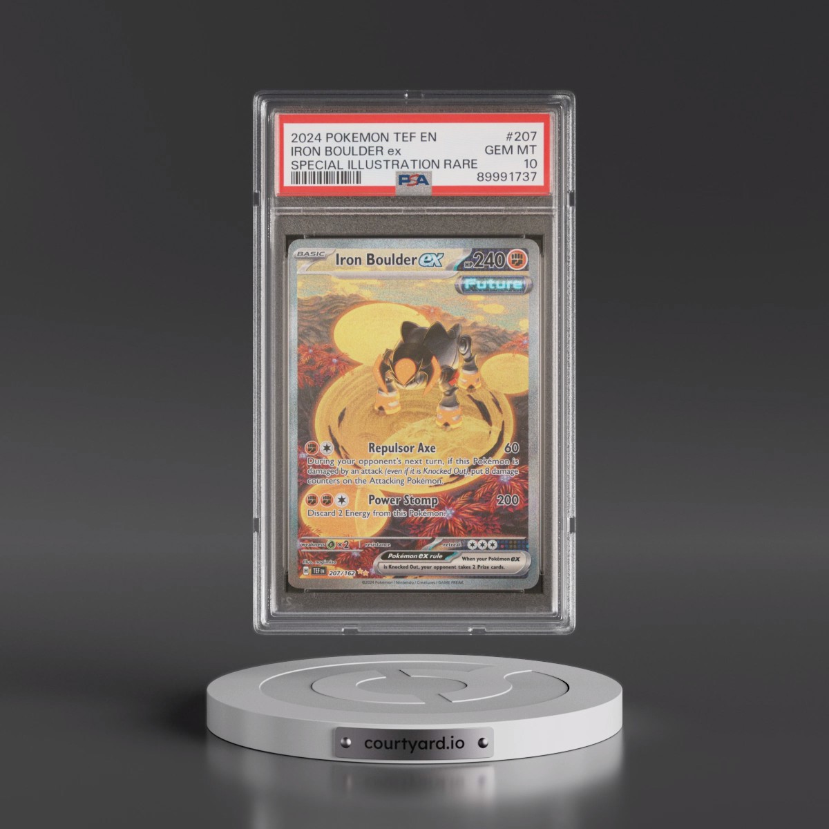 2024 Pokémon Tef EN-Temporal Forces #207 Iron Boulder EX - Holo Special Illustration Rare (PSA 10 GEM MINT)
