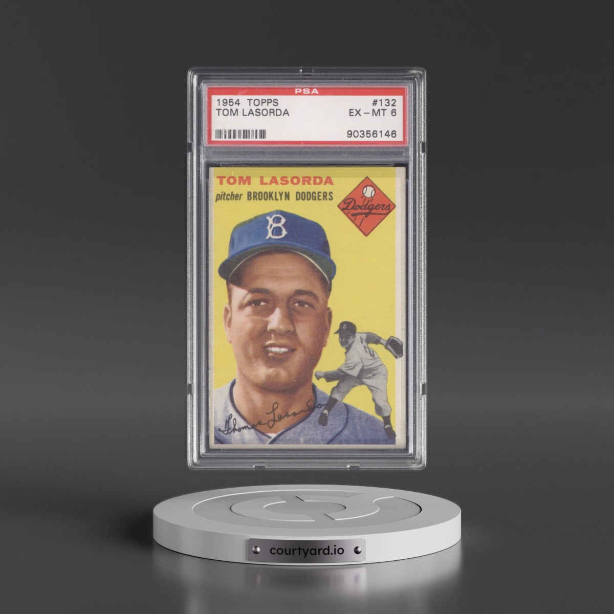 1954 Topps #132 Tom Lasorda (PSA 6 EX-MT)