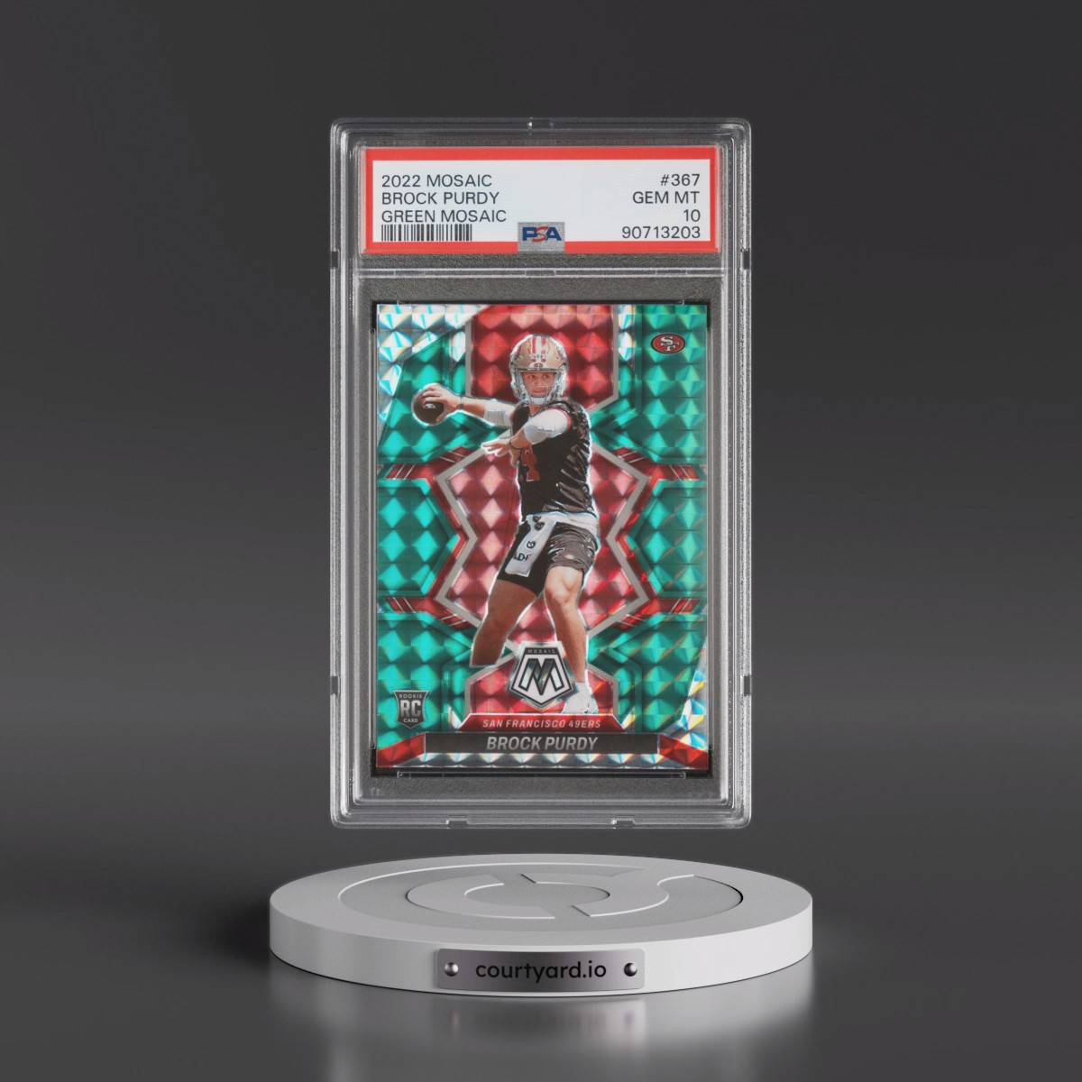 2022 Panini Mosaic #367 Brock Purdy - Green Mosaic (PSA 10 GEM MINT)