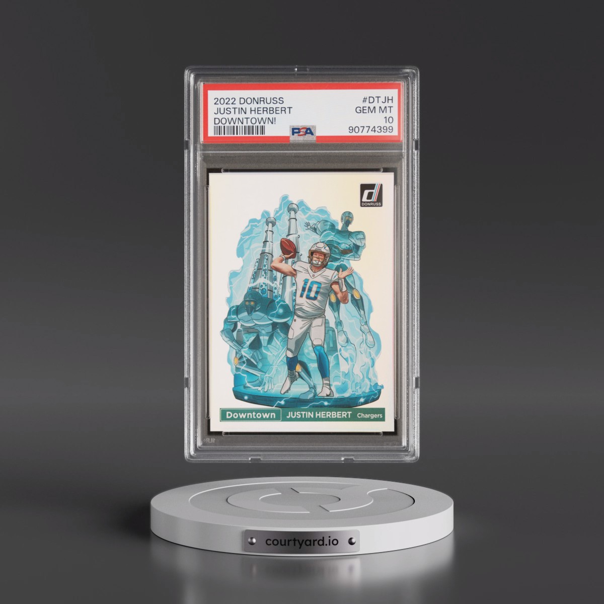 2022 Panini Donruss Downtown #DTJH Justin Herbert (PSA 10 GEM MINT)