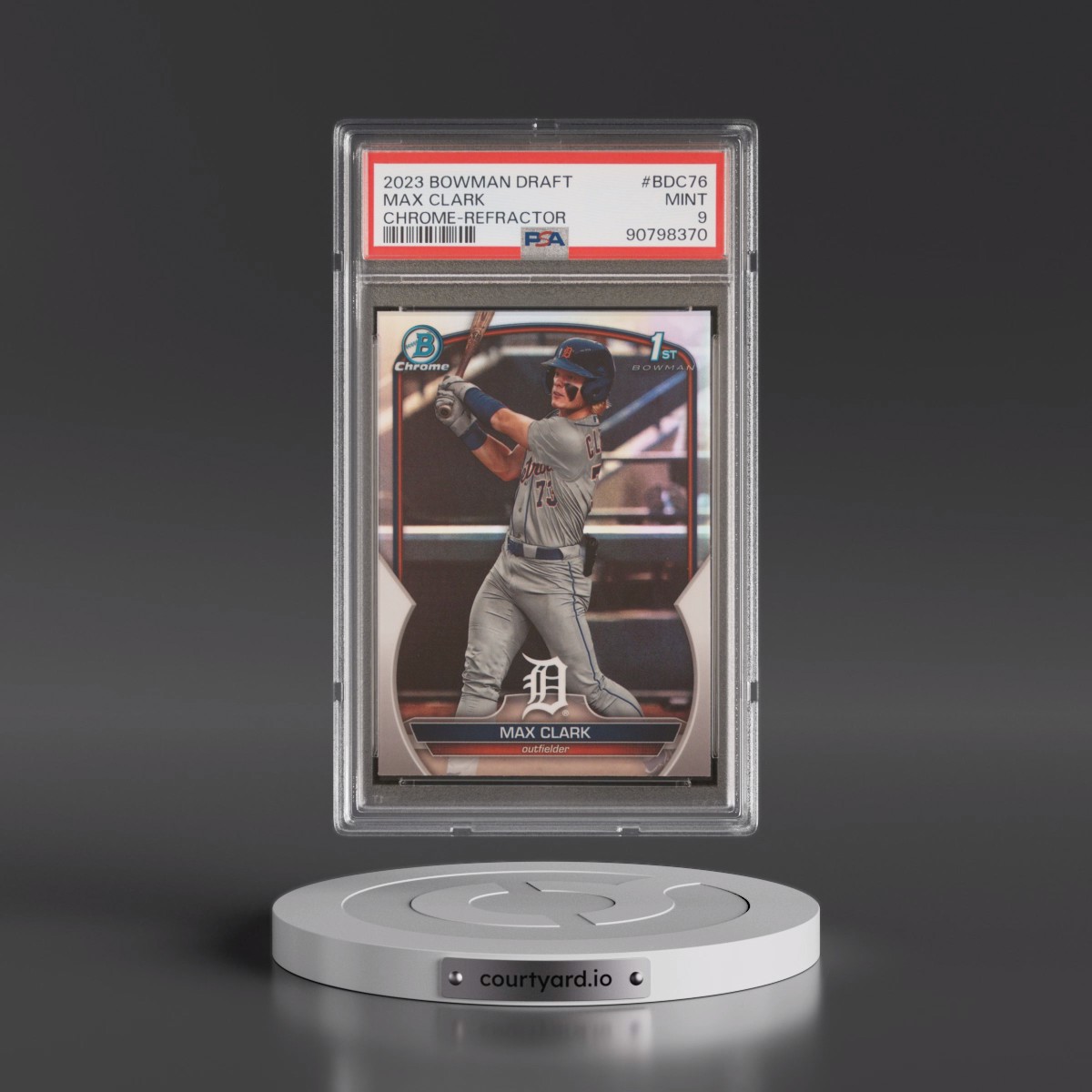 2023 Bowman Draft #BDC76 Max Clark - Chrome-Refractor (PSA 9 MINT)