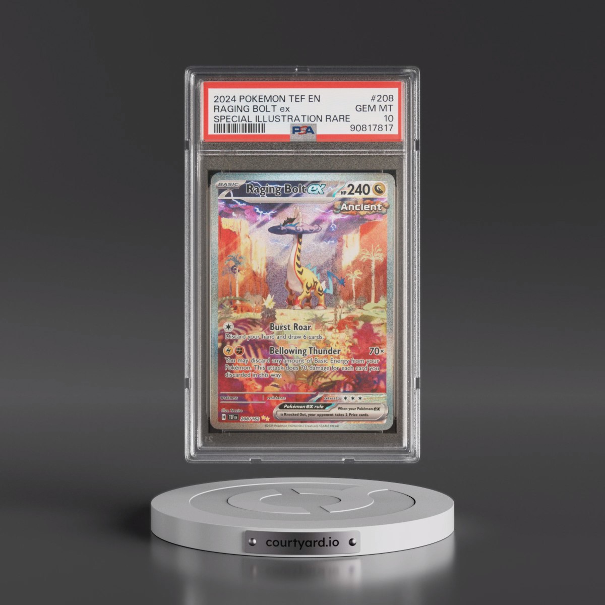 2024 Pokémon Tef EN-Temporal Forces #208 Raging Bolt EX - Holo Special Illustration Rare (PSA 10 GEM MINT)