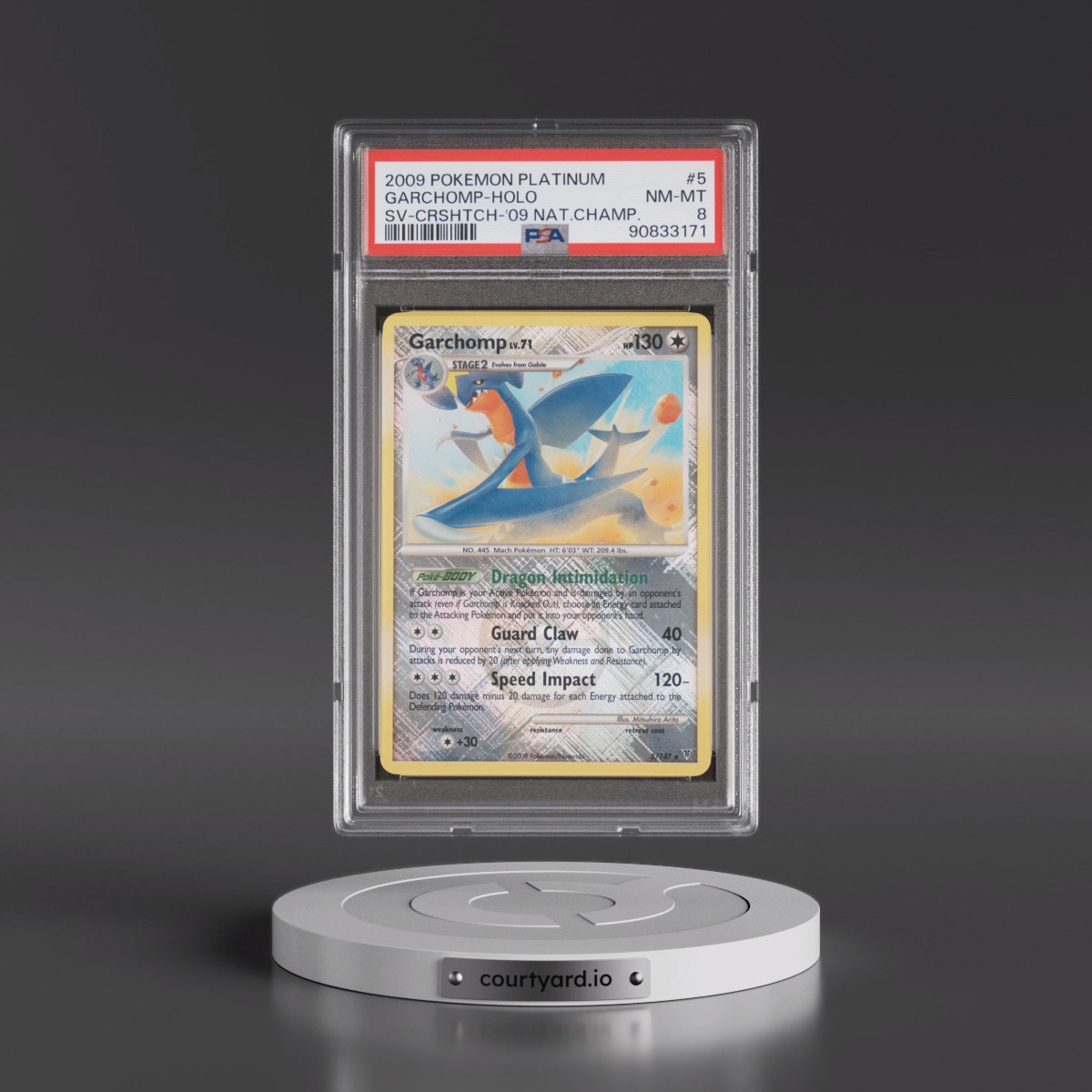 2009 Pokémon Platinum Supreme Victors #5 Garchomp - Holo Crosshatch-2009 National Championships (PSA 8 NM-MT)
