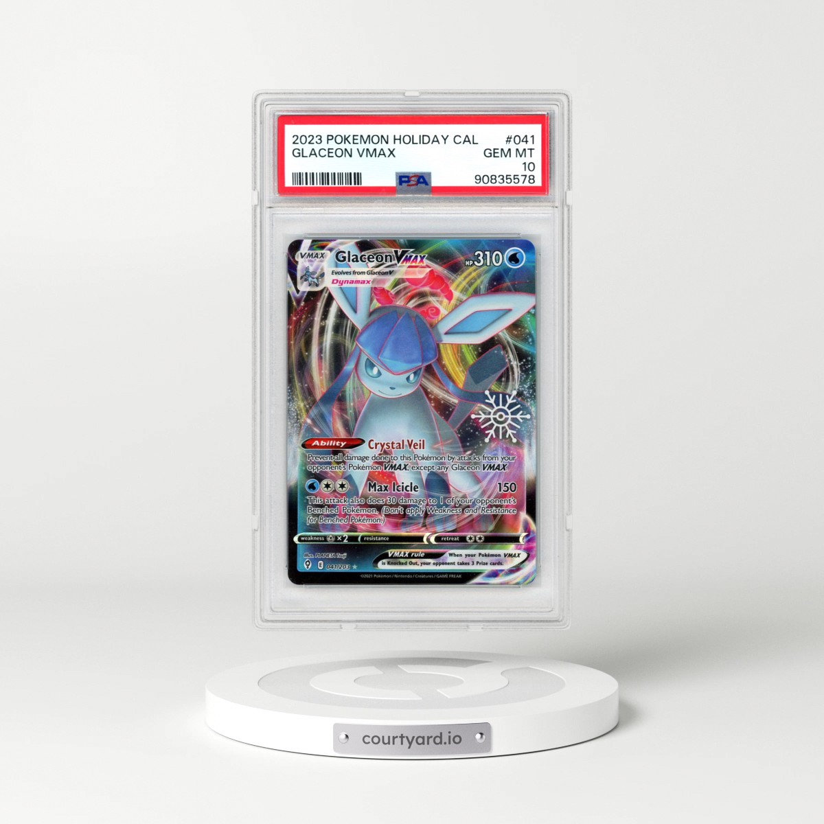 2023 Pokémon Holiday Calendar #041 Glaceon Vmax (PSA 10 GEM MINT)