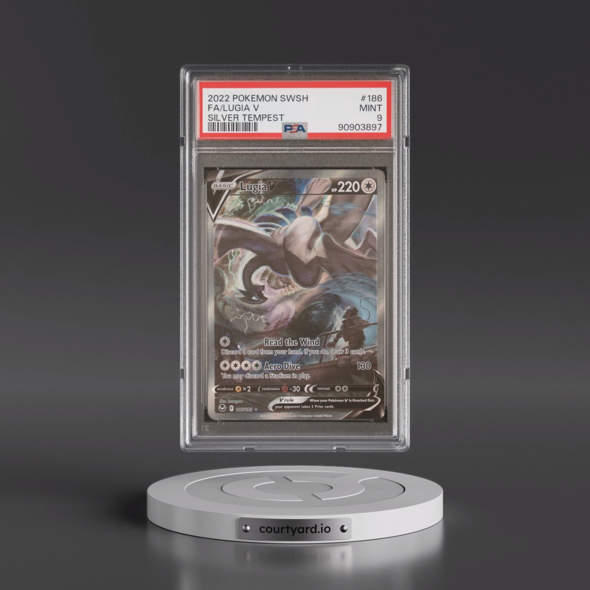 2022 Pokémon Sword & Shield Silver Tempest #186 Lugia V - Holo Full Art (PSA 9 MINT)