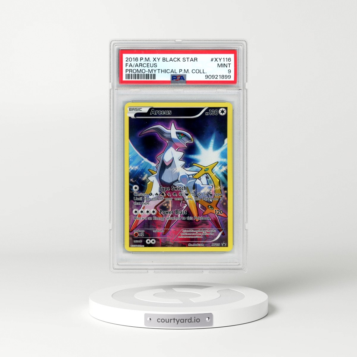 2016 Pokémon XY Black Star Promo #XY116 Arceus - Full Art Mythical Pokemon Collection (PSA 9 MINT)