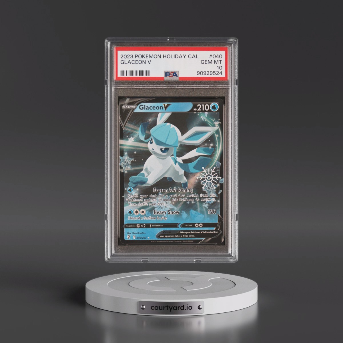 2023 Pokémon Holiday Calendar #040 Glaceon V - Holo (PSA 10 GEM MINT)