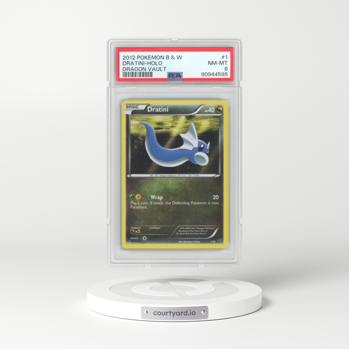 2012 Dragon Vault #1 Dratini - Holo (PSA 8 NM-MT)
