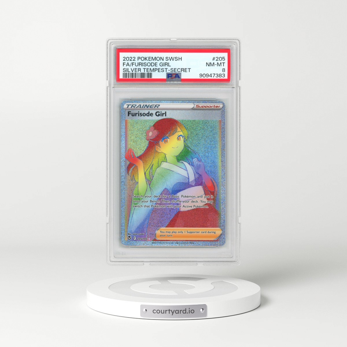 2022 Pokémon Sword & Shield Silver Tempest #205 Furisode Girl - Full Art Secret (PSA 8 NM-MT)