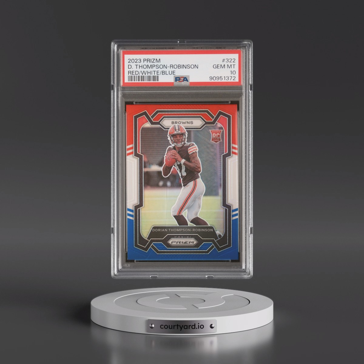 2023 Panini Prizm Dorian Thompson-Robinson - Red/White/Blue Prizm #322 PSA 10